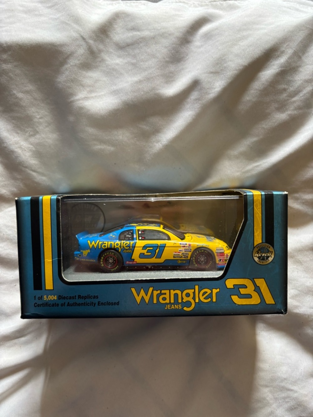Wrangler Yellow Box with Blue Logo